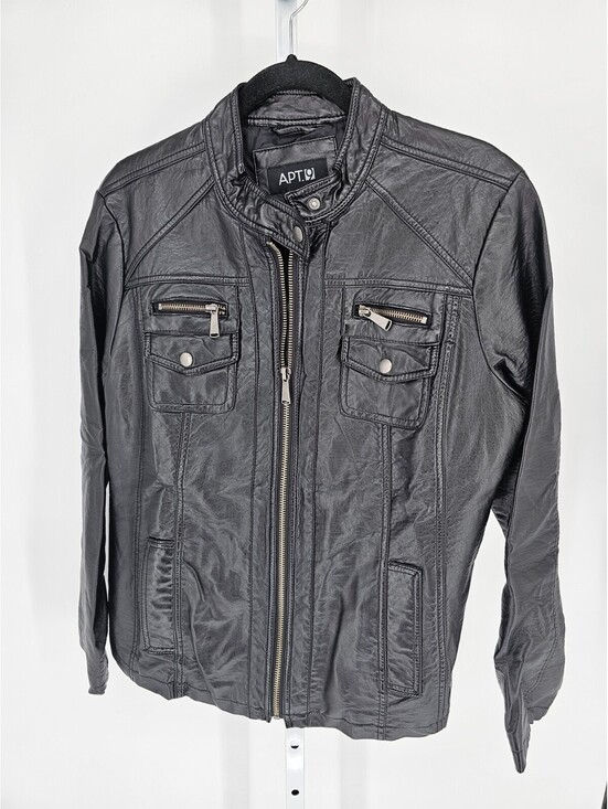 Apt. 9 Jackets & Blazers - Apt 9 Womens Sz XL Full Zip Up Faux Leather Moto Jacket Black